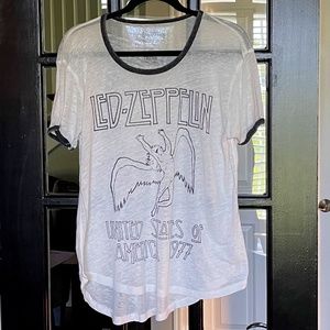 Free People Led Zeppelin Trunk Limited Edition White T-shirt - Large